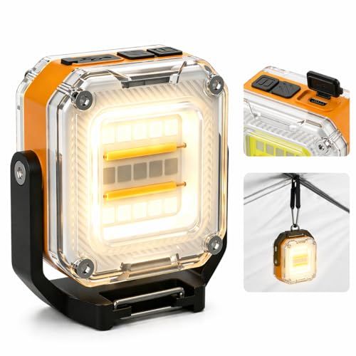 Quntis LED ランタン 超軽量74g 充電式 キャンプライト 両面発光 COBライト コンパクト 高輝度 最大1200ルーメン USB Type-C充電 3WAYマウント（フック・マグネット・1/4ネジ穴付き） 8つ点灯モード SOS 87b30792
