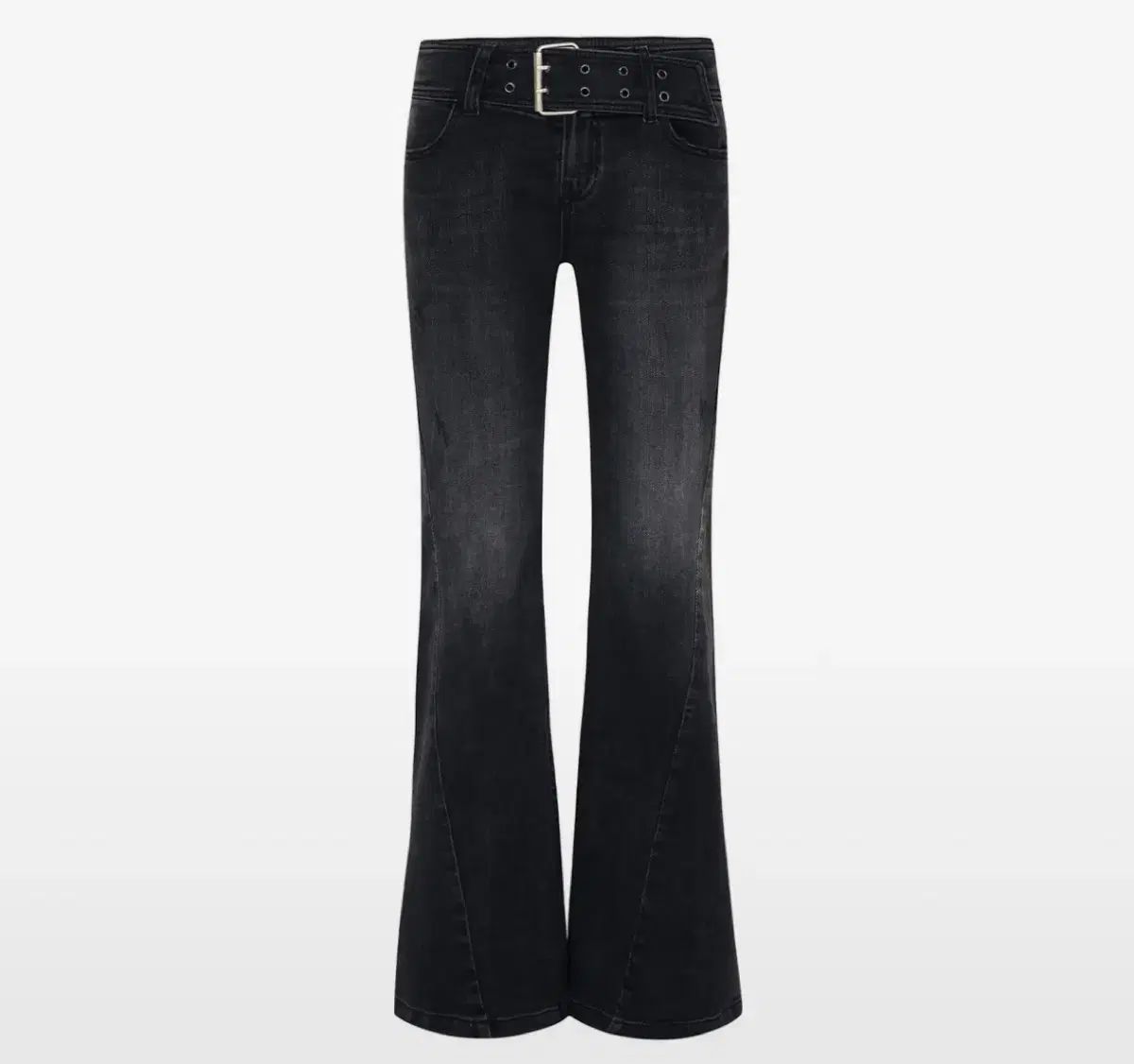 PAIN OR PLEASURE(ペインオアプレジャー) VERA BELTED BOOT-CUT DENIM black