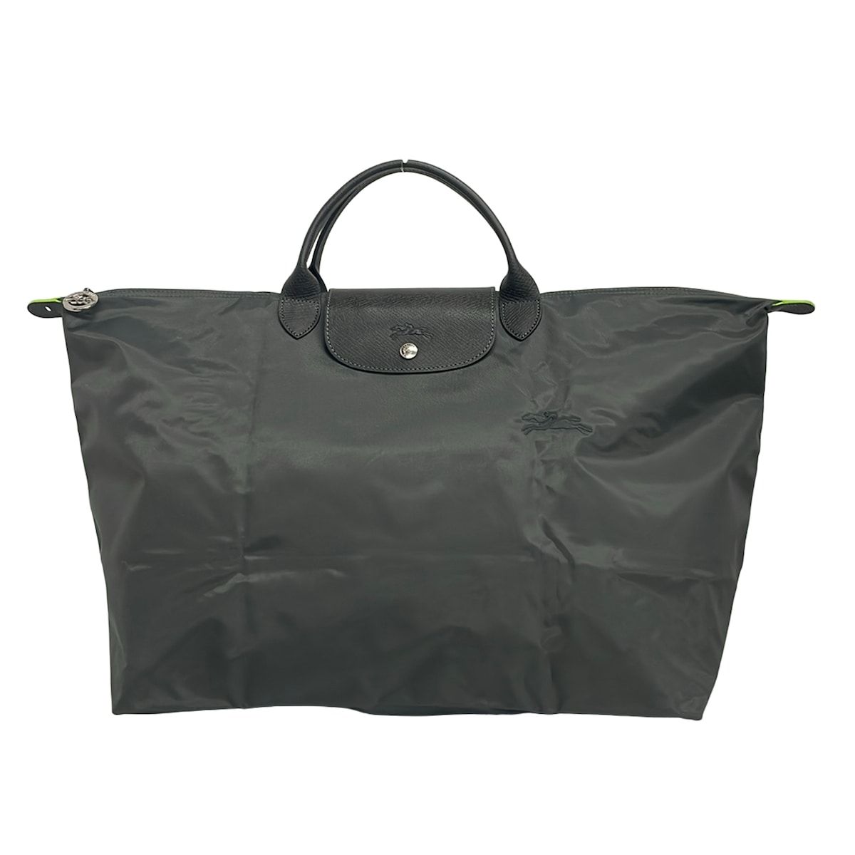 LONGCHAMP(ロンシャン) ハンドバッグ美品 ル・プリアージュネオ ダークグレー 折りたたみ レザー