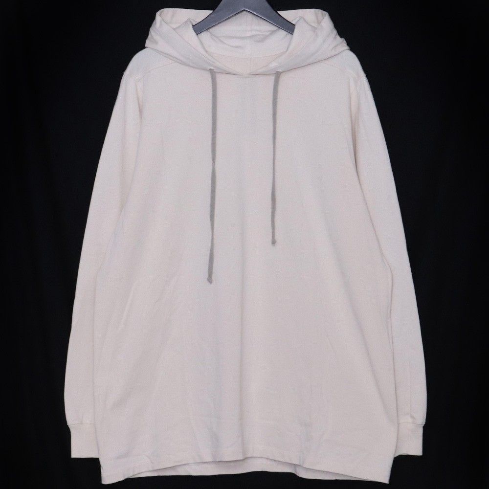 RICK OWENS コットンプルオーバーロングパーカー Mサイズ アイボリー RU01B1285-BA