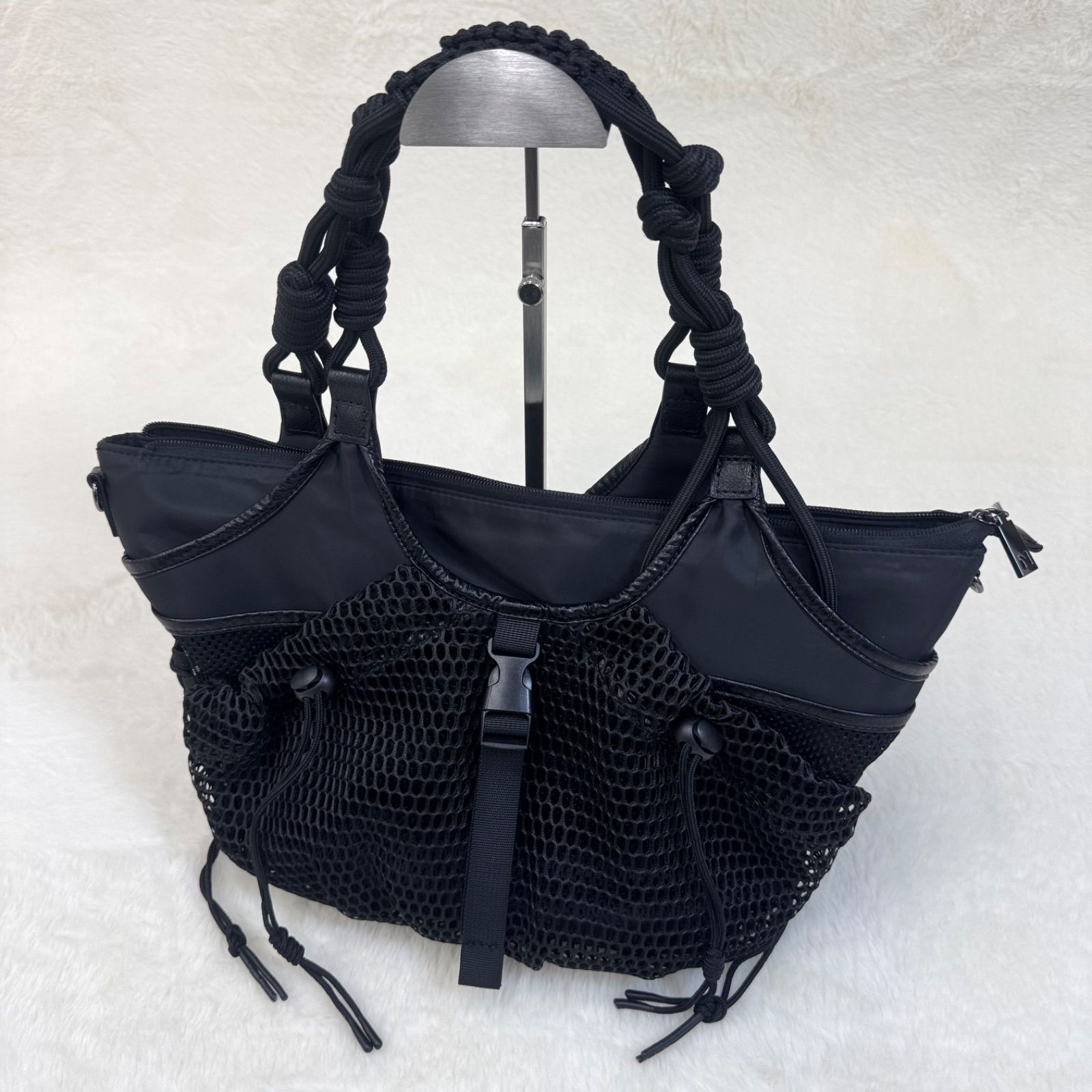 値下げ】美品✨nouer メニーメッシュポケットトートバッグ ショルダー 