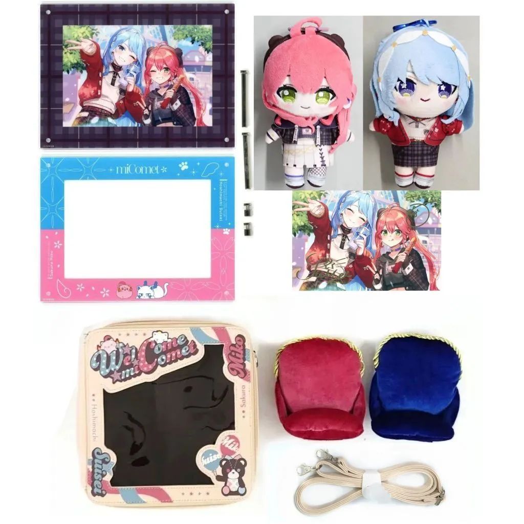 【中古】グッズセット さくらみこ＆星街すいせい 新衣装記念フルセット(箔押し複製サイン入りなな書き下ろしポストカード付き) 「バーチャルYouTuber ホロライブ miComet 新衣装記念2025」