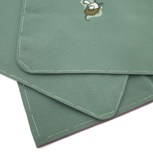 新古品】小紋 着物 袷 未使用 正絹 緑 グリーン 干支 十二支 くすみ