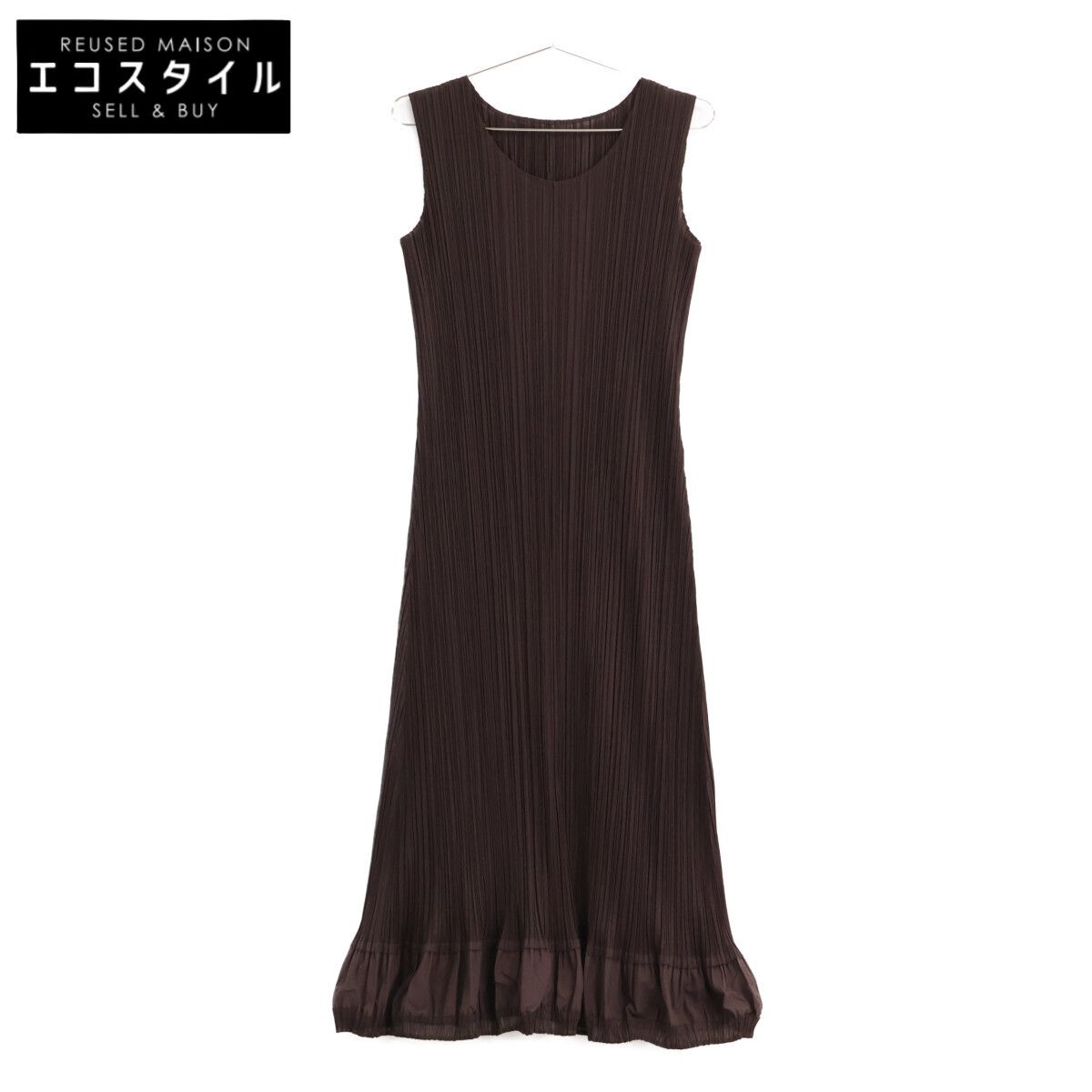 PLEATS PLEASE　プリーツプリーズ　ブラウン PP63ーJH612 ワンピース ノースリーブ　4