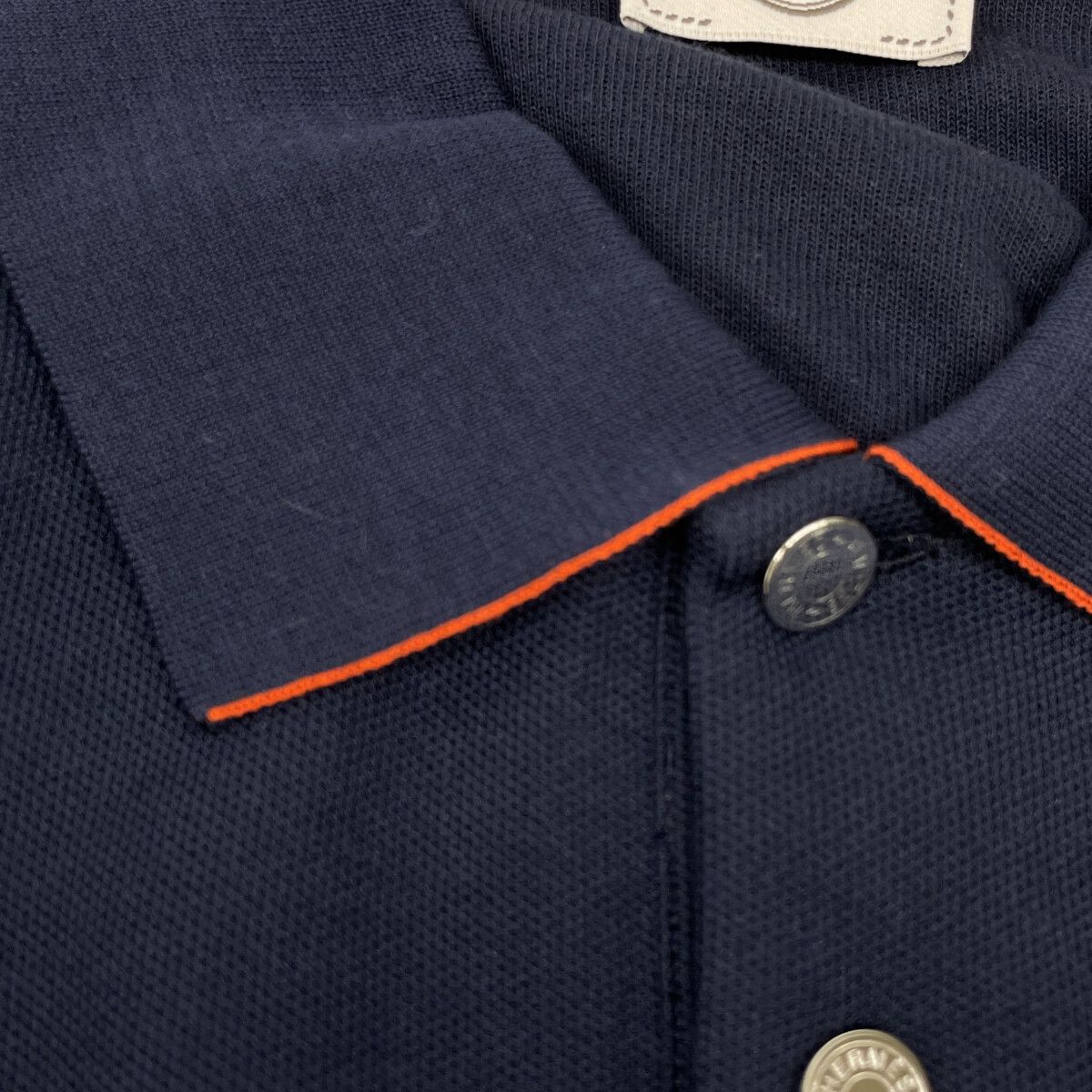 HERMES　エルメス　ネイビー セリエ 半袖ポロシャツ　M