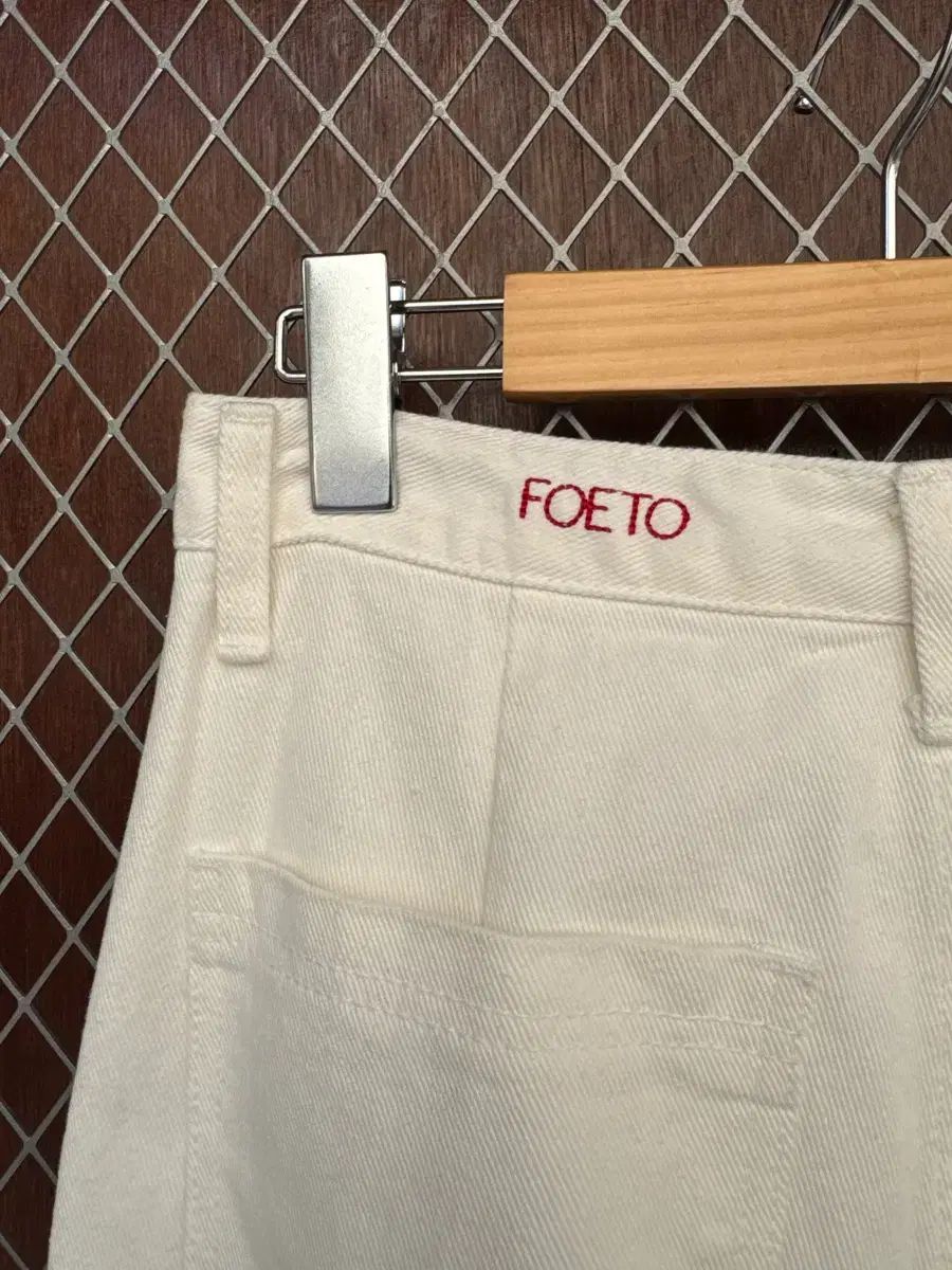 FOETO 포에토 白 ロゴ ワイド コットン カーゴ パンツ M