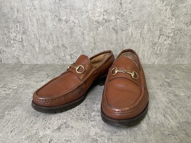 【中古】GUCCI ｸﾞｯﾁ HORSEBIT LOAFER ﾎｰｽﾋﾞｯﾄ ﾛｰﾌｧｰ ｲﾀﾘｱ製 ITALY ﾌﾞﾗｳﾝ 8 25cm 33928034