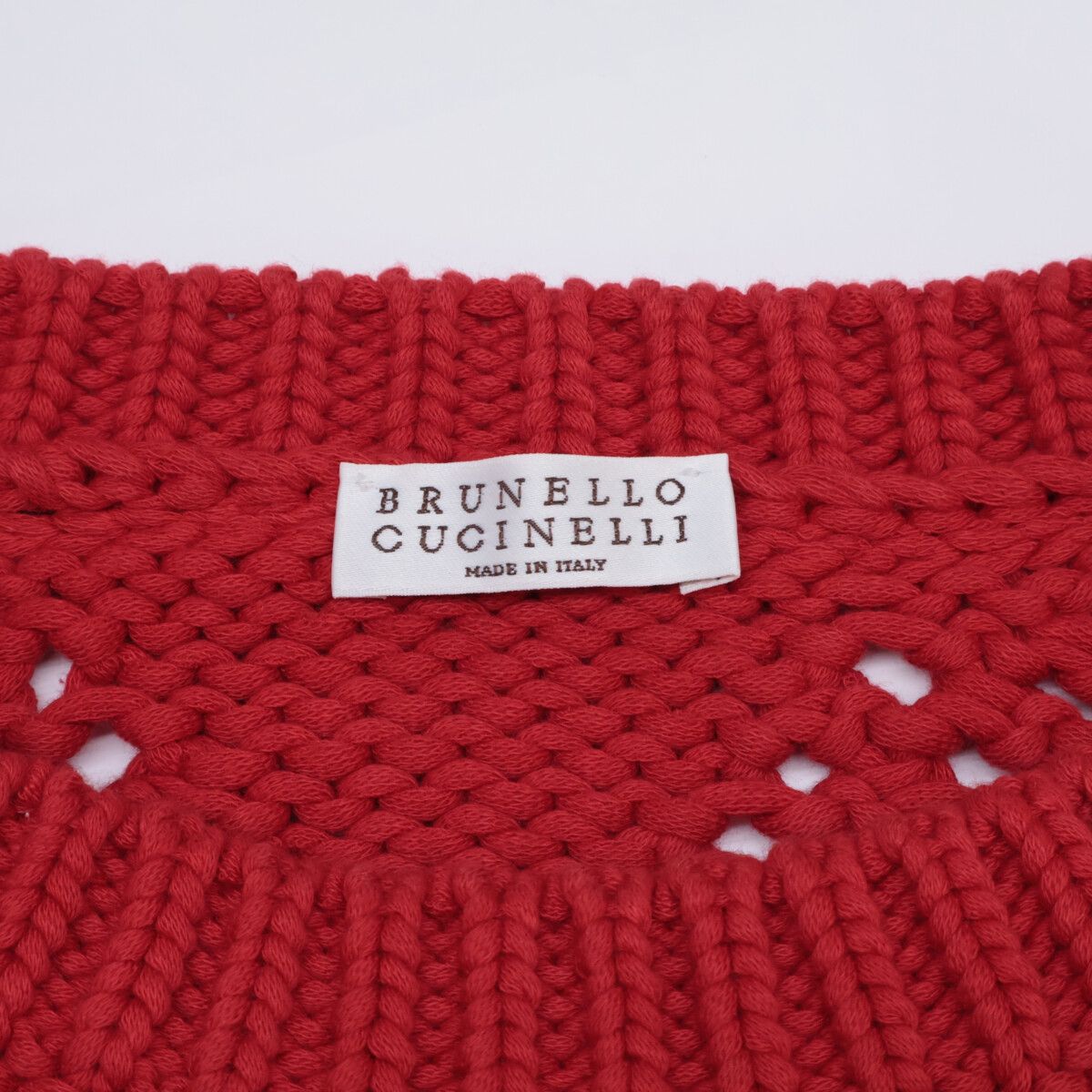 BRUNELLO CUCINELLI ブルネロクチネリ レッド クロップド丈 コットン BRUNELLO CUCINELLI ブルネロクチネリ レッド クロップド丈 コットン