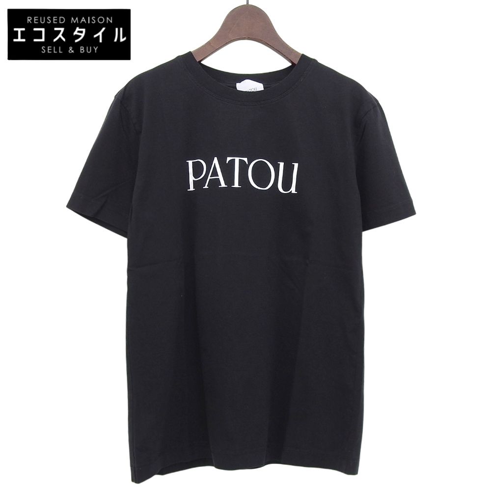 PATOU　パトゥ　ロゴプリント コットン Tシャツ トップス レディース ブラック XS ES-JE029-99-6　XS