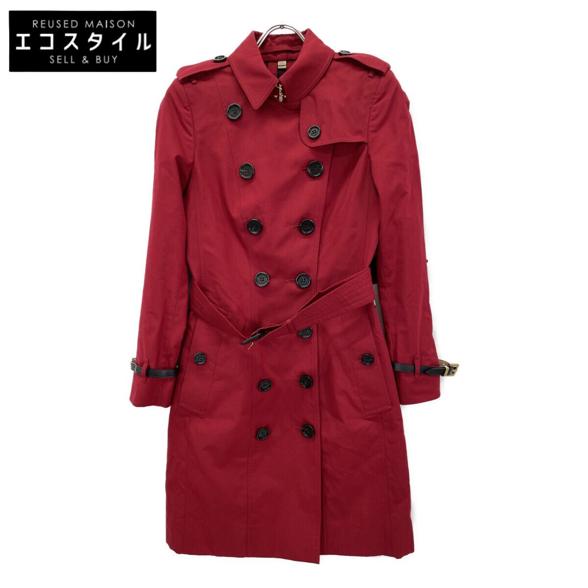 BURBERRY　バーバリー　4043581 サンドリンガム レッド トレンチコート　UK4