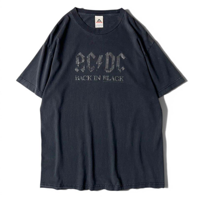 雰囲気系 00s AC/DC オフィシャル Back in Black プリント 半袖 Tシャツ L / 00年代 オールド ACDC バンド バンT バックインブラック
