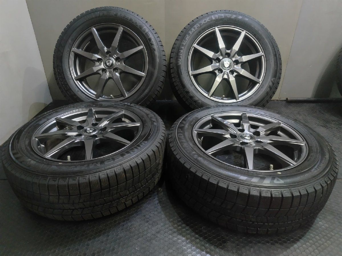 タイヤ走行短め 2025年製【DUNLOP WM03 215/60R17】スタッドレス【ESTROSA 17インチ 7J5HPCD114.3+48】エスティマ C-HR等　(VTP506)
