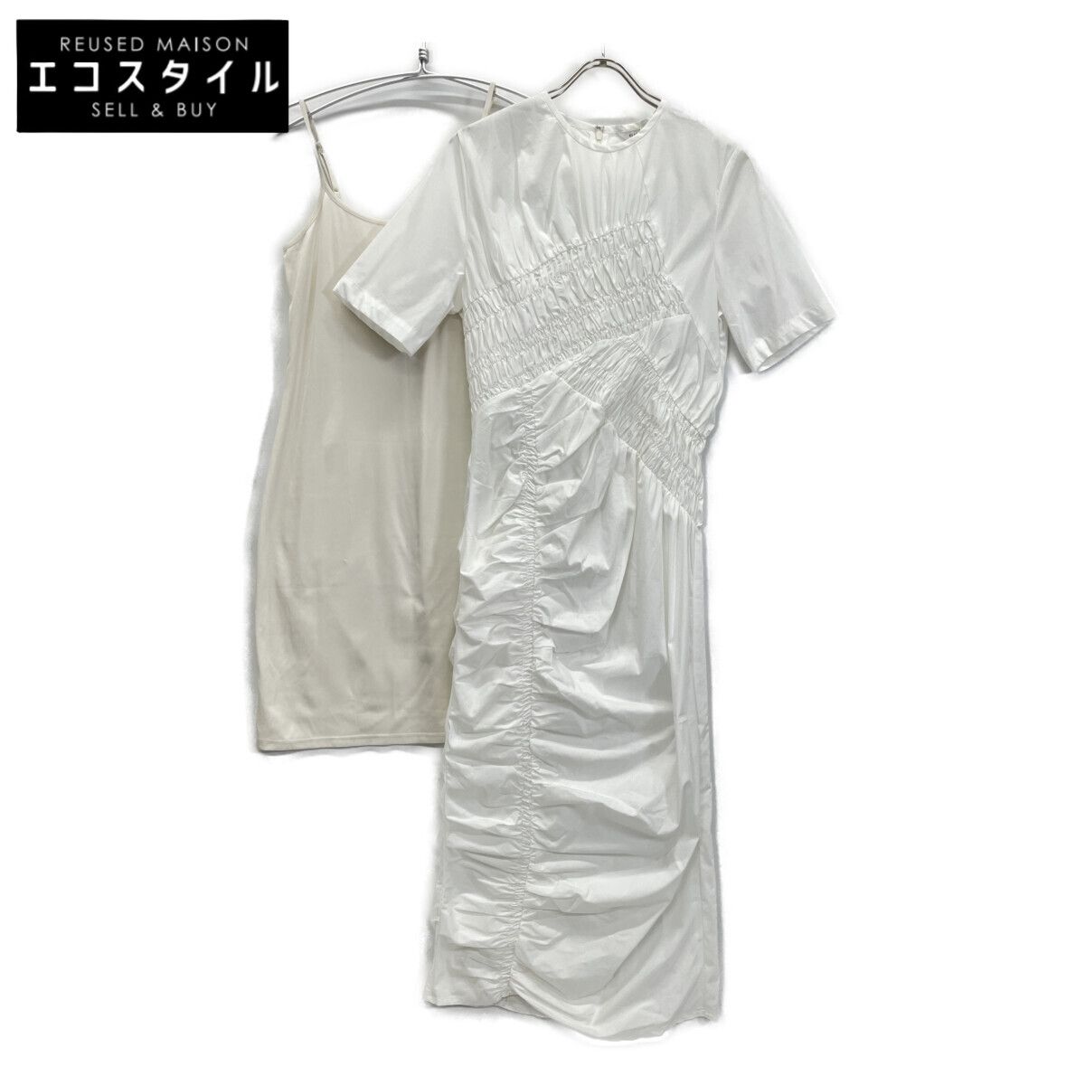 CLANE　クラネ　25SS 18112-5182 ホワイト RANDOM SHIRRING ONEPIECE　1
