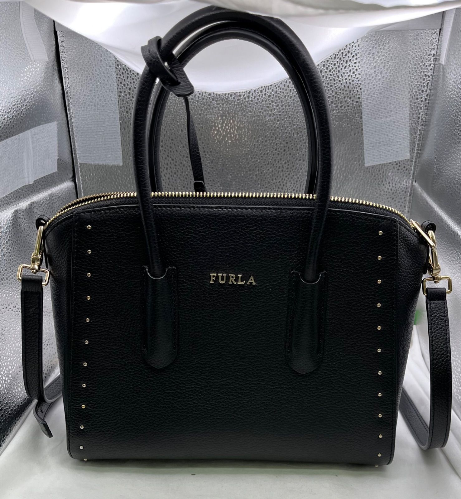 ▽FURLA　フルラ　2Wayショルダーバッグ/ハンドバッグ　ブラック　布袋あり　11041