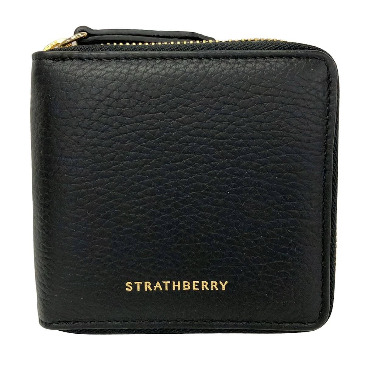 STRATHBERRY(ストラスベリー) 2つ折り財布 - 黒 ラウンドファスナー レザー