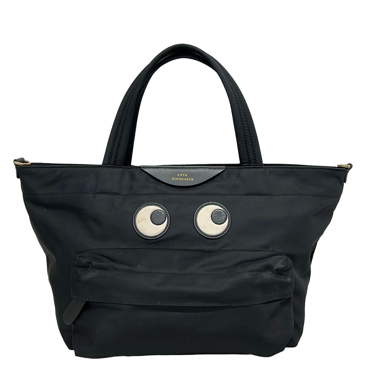 Anya Hindmarch(アニヤハインドマーチ) ハンドバッグ アイズ 黒×白 レザー