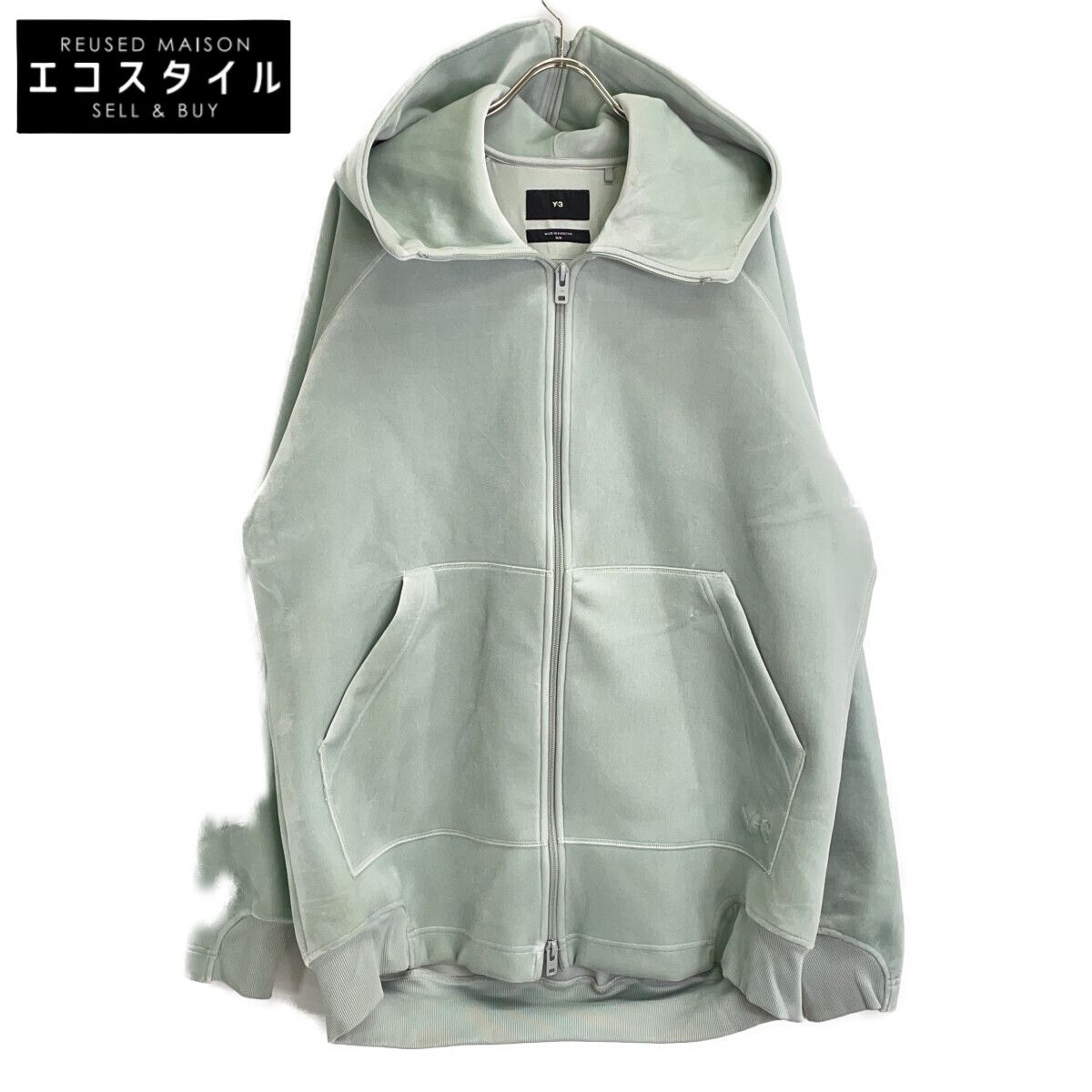 Y-3　ワイスリー　ワンダーシルバー 23AW IQ1827 ベルベット FZ ジップアップフーディ　M