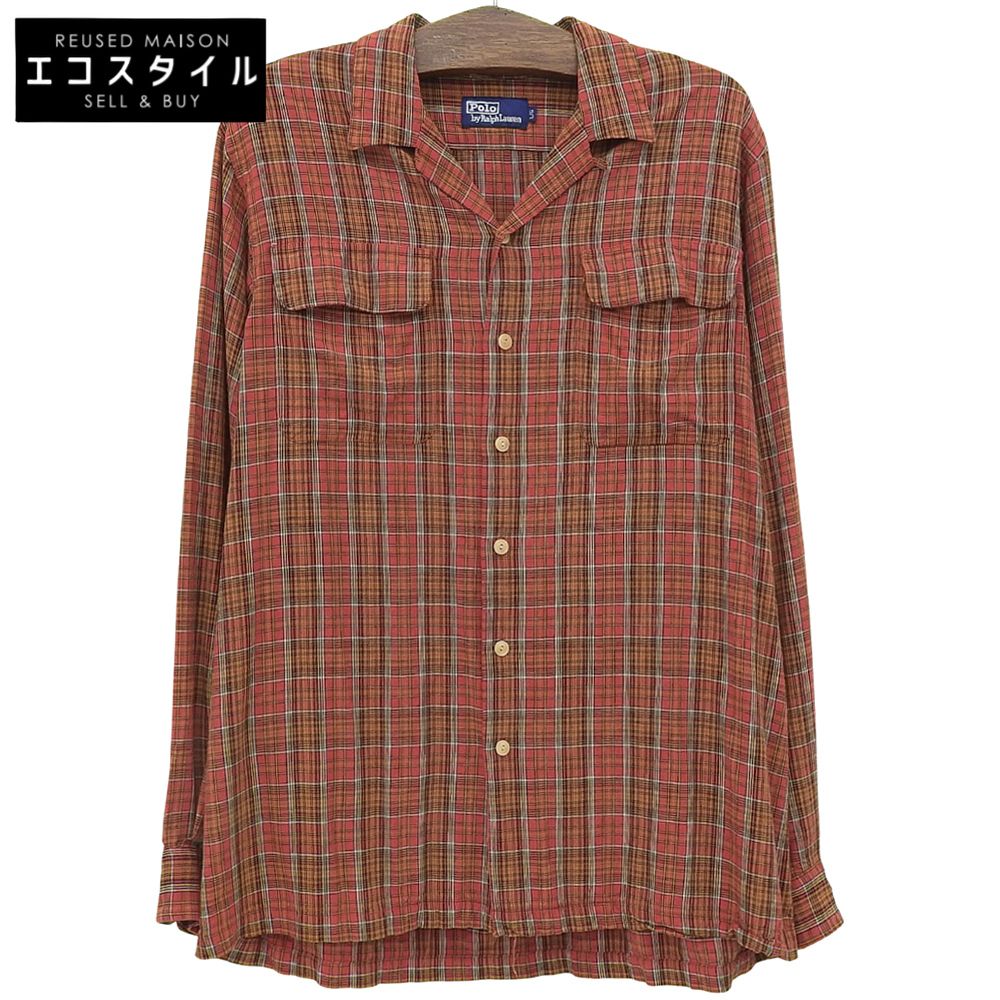 POLO RALPH LAUREN　ポロ ラルフローレン　チェック柄 90s 長袖シャツ トップス メンズ レッド L　L