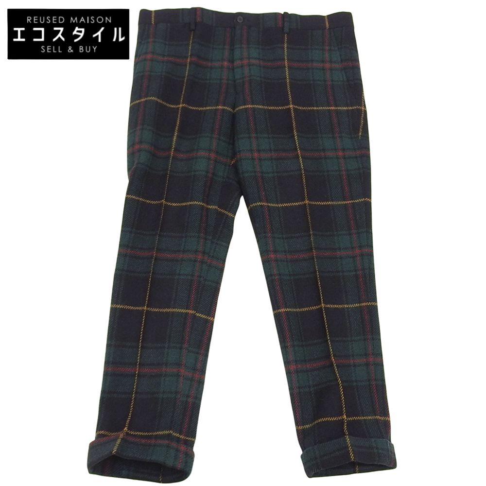 POLO RALPH LAUREN　ポロ ラルフローレン　美品 アルパカウール チェック パンツ ボトムス メンズ グリーン×ネイビー×レッド　―