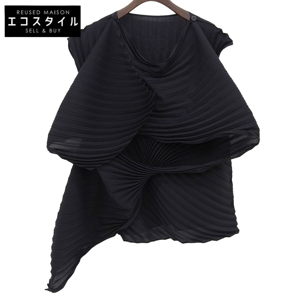 ISSEY MIYAKE　イッセイミヤケ　美品 変形立体 ノースリーブ トップス レディース ブラック 2 IM43FJ159　2