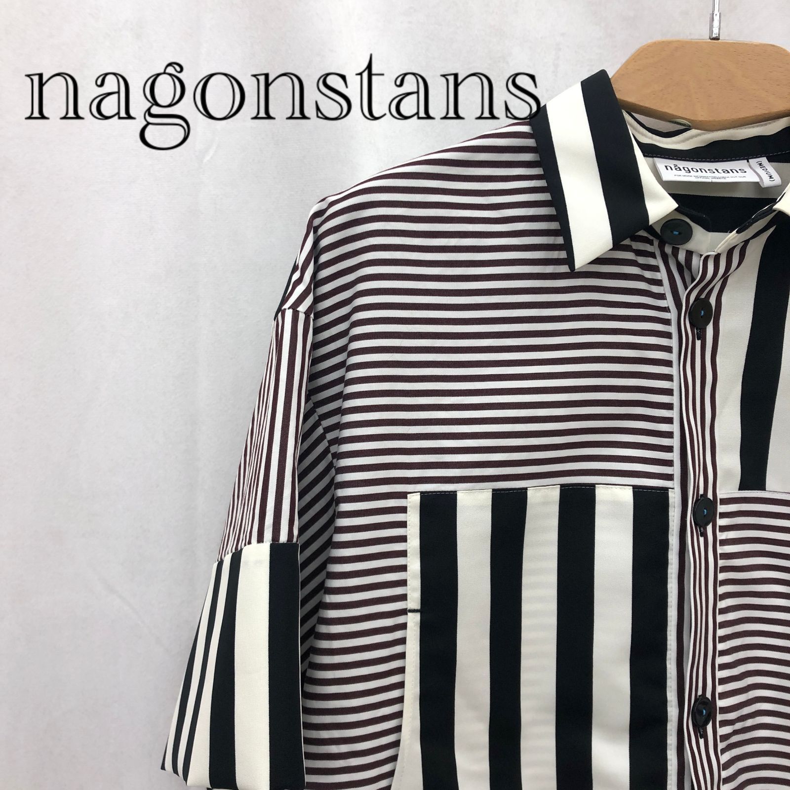 nagonstans ナゴンスタンス ミックスボーダーポケットシャツ トップス 470IS730－1 _255021