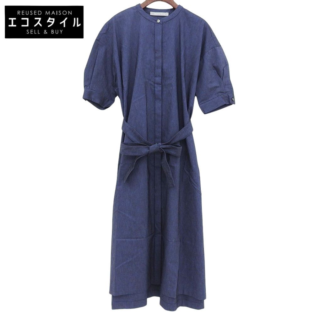 theory luxe　セオリーリュクス　MENORA CHAMBRAY.STRETCH ベルト付き ワンピース レディース ネイビー 38　38