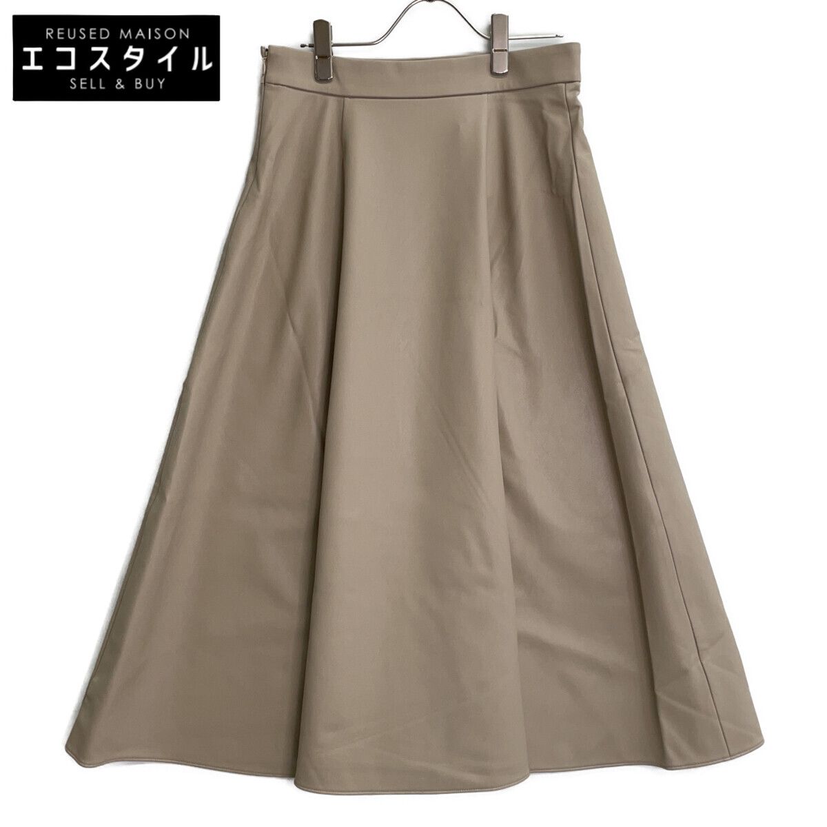 theory luxe　セオリーリュクス　ベージュ SARAH SOFT FAUX LEATHER フェイスレザー スカート　040 9,531円