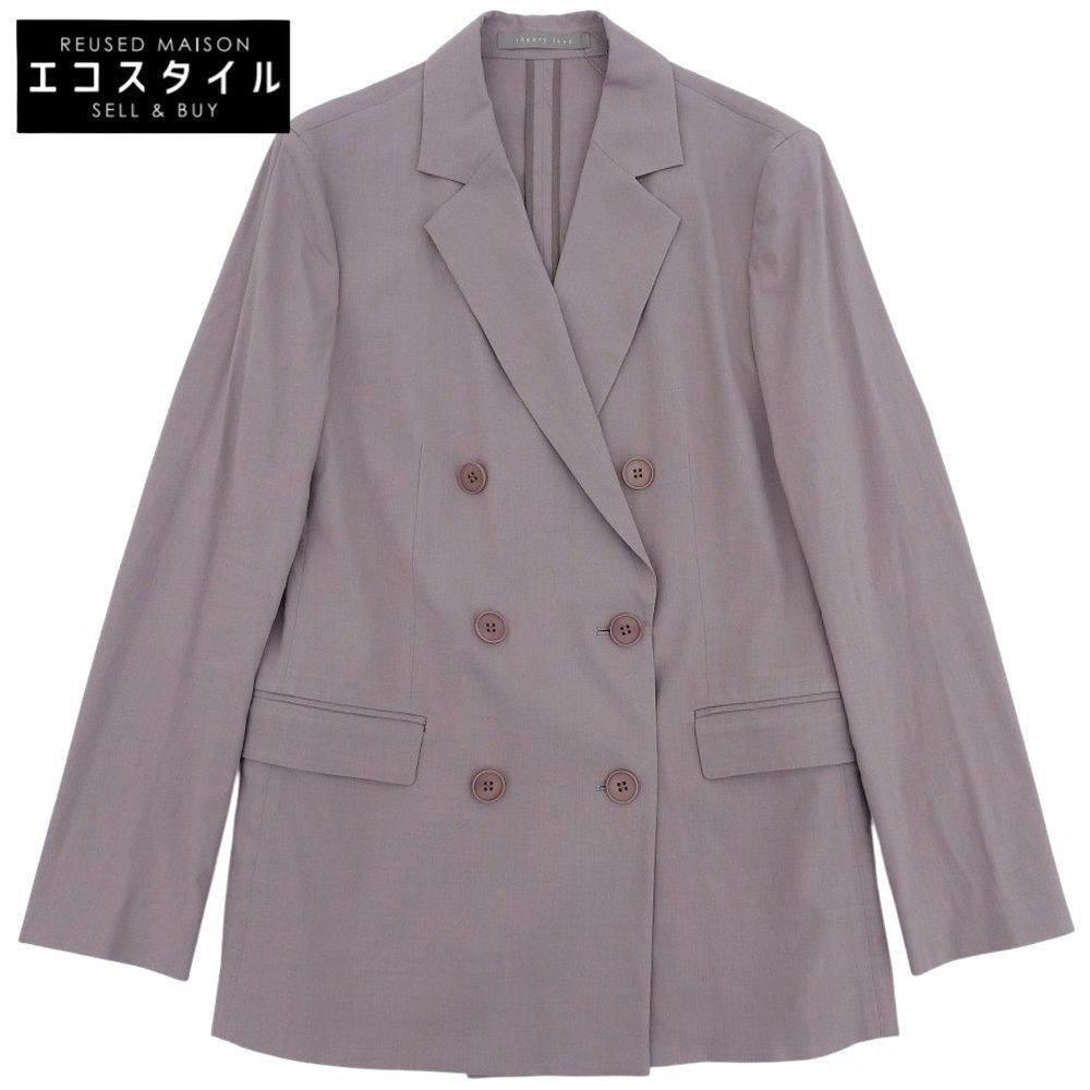 theory luxe　セオリーリュクス　未使用 BANSIES ECO CRUNCH WASH リネン混 ダブル ジャケット レディース パープル 040　040