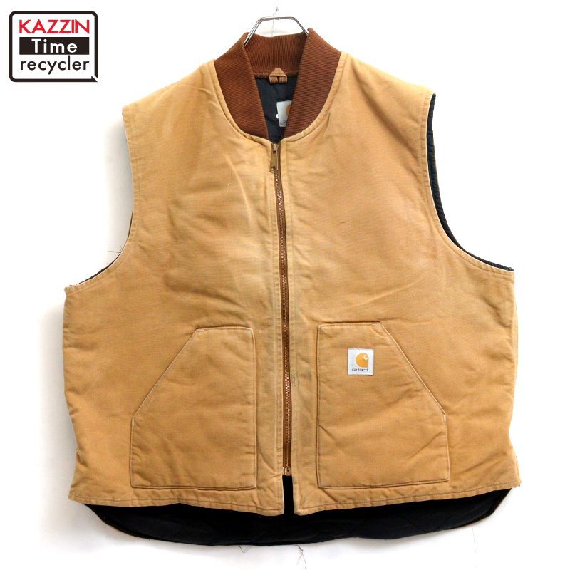 90s Carhartt ダックベスト 90s vintage Carhartt 中綿 ダック ベスト メンズ XL~サイズ相当