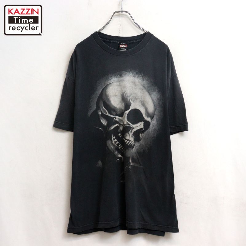 00s MARVEL ゴーストライダー スカル 半袖Ｔシャツ メンズ 表記XLサイズ