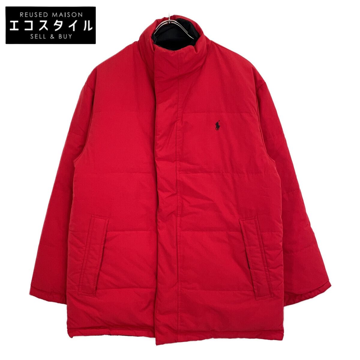 POLO RALPH LAUREN　ポロ ラルフローレン　JR-RL-IA3654 ブラック×レッド リバーシブル ダウンジャケット　M