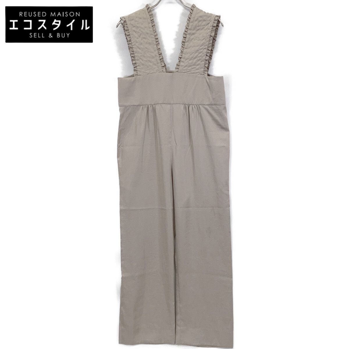 yori　ヨリ　YR2224-121AW グレー サテンフリルサロペット オーバーオール　36