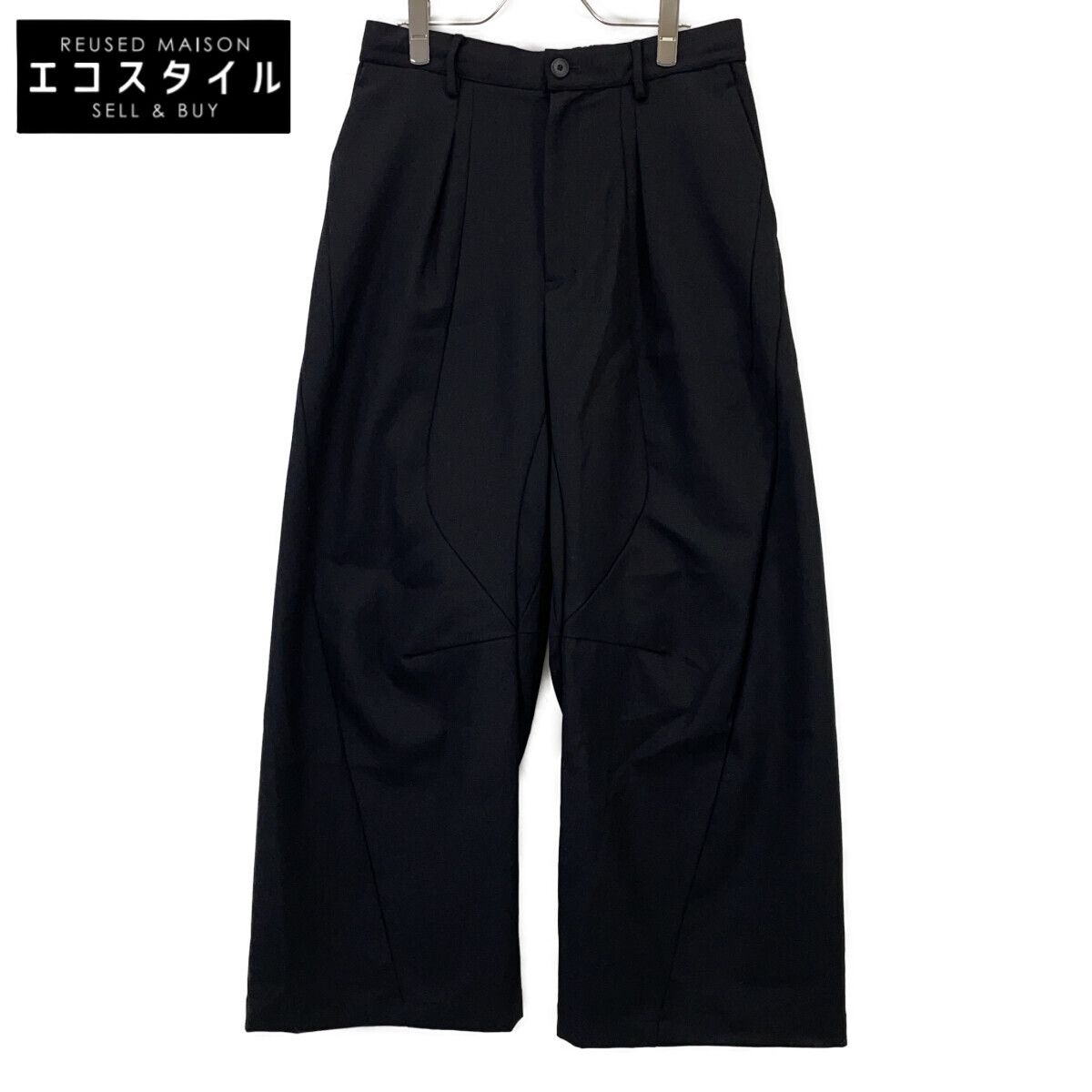 MAISON SPECIAL　メゾンスペシャル　11242461210 シャンブレーウールプライムワイドカッティングパンツ　01
