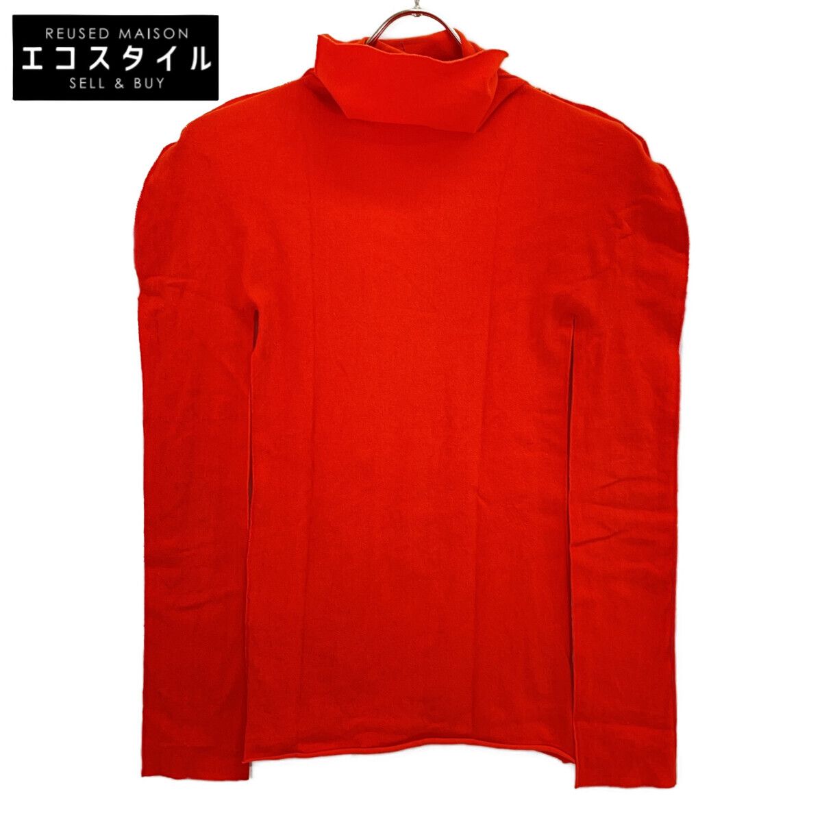 ISSEIMIYAKE A.POC　イッセイミヤケエイポック　【INSIDE】IM02KK904 オレンジ コットン混 ハイネック ロングスリーブニットソー　2