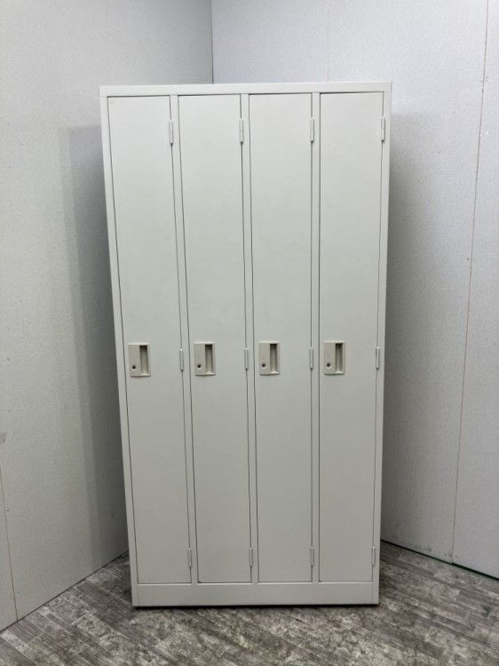 【中古品】アルプス 4人用ロッカー MG-4-AW ホワイト