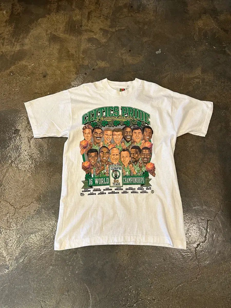 90s NBA ボストン・セルティックFC シングルステッチ 50周年 グラフィック 半袖Tシャツ L