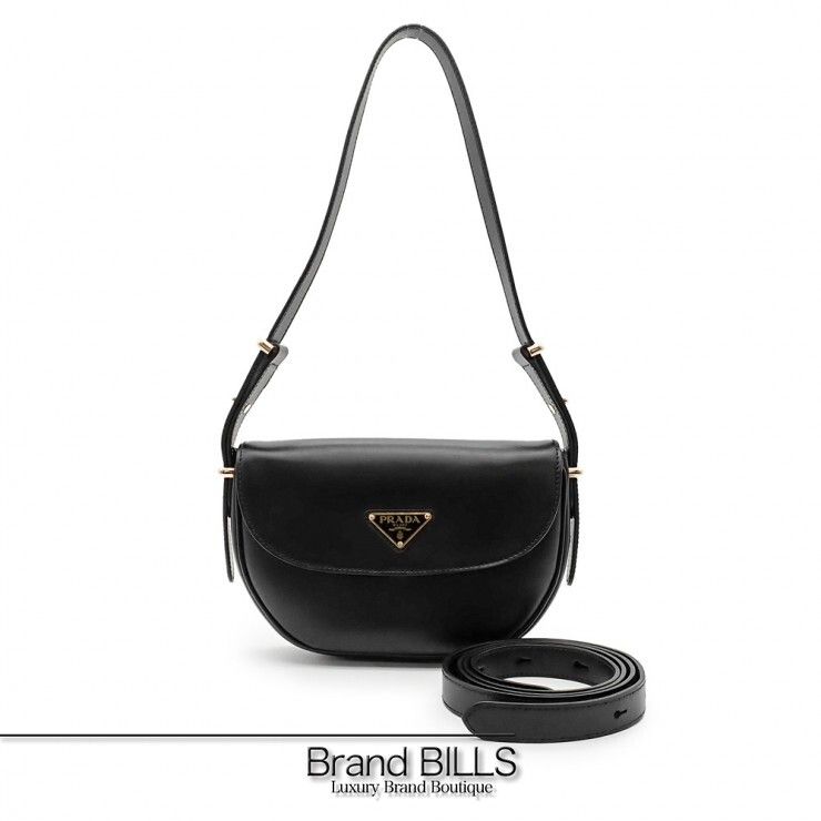 未使用品 PRADA プラダ アーケ レザー ショルダーバッグ ワンショルダーバッグ 2wayバッグ 1BD365 ナッパカーフ ブラック レディース