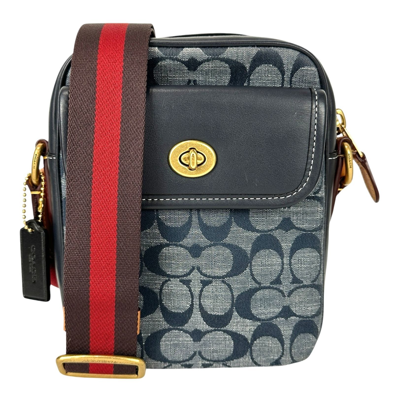 【COACH】コーチ C4034 ショルダーバッグ デニム メンズ レディース ヘリテージ クロスボディーバッグ 【中古】 USED-AB【9356】