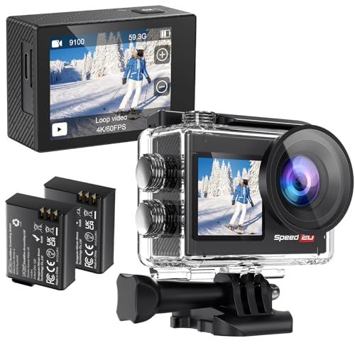【新品】Speed20 アクションカメラ ウェアラブルカメラ 4K/60fps 超高清画質 6軸EIS手ブレ補正ウェアラブルカメラ 水中カメラ スポーツカメラ 防水ケース付きで40m防水 1350mAh大容量バッテリー スマホ連携アプリ対応ア 565f22a7