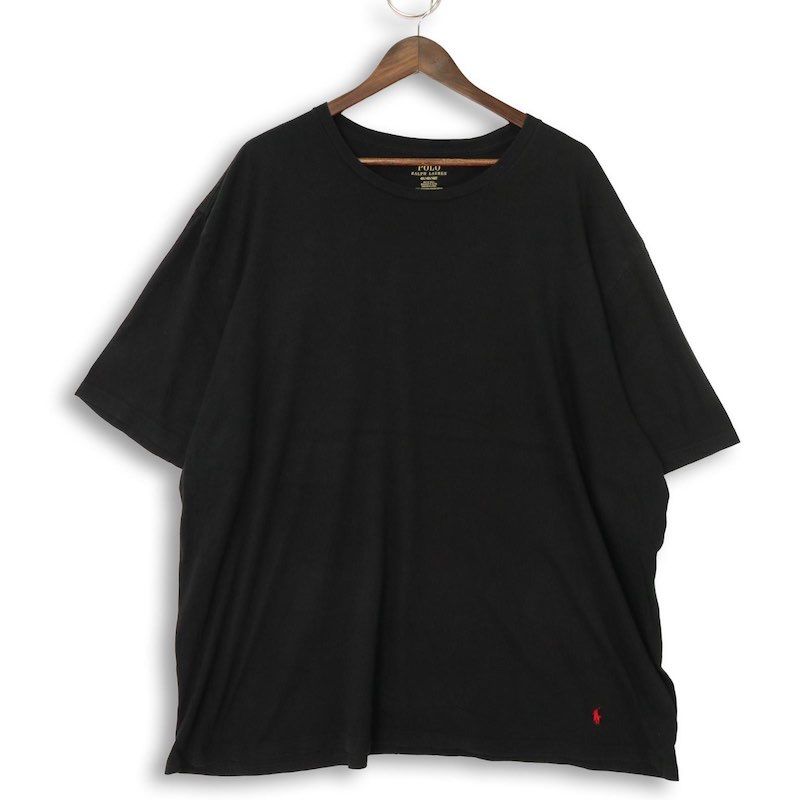 大きいサイズ メンズUS-4XL ポロラルフローレン クルーネック半袖Tシャツ 裾ポニー刺繍 ブラック Polo Ralph Lauren hsc-1154n