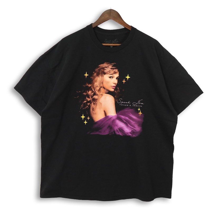 メンズUS-XXLサイズ テイラースウィフト 半袖プリントTシャツ Speak Now TAYLOR'S VERION ブラック オフィシャル Taylor Swift hsc-1227n