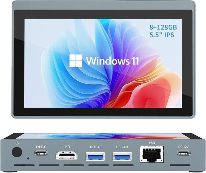 HEIGAOLAPC ミニpc Intel N5095 タッチパネル付きmini ミニパソコン Windows 11 Pro 小型PC DDR4 8GB+128GB 4コア 4スレッド (シルバー, N5095_8GB_128GB_バッテリー版) 41,470円