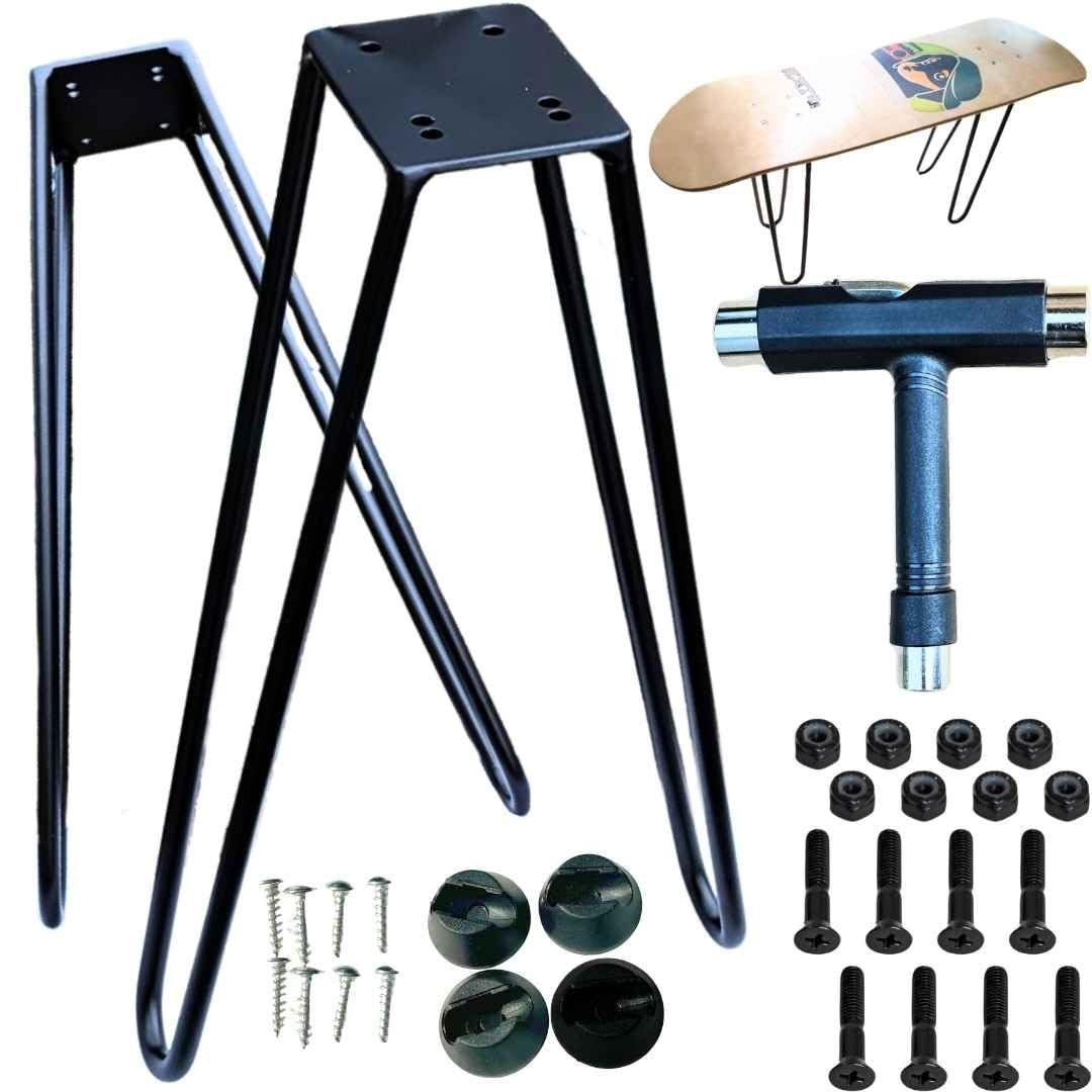 正規品【スケートボード 椅子 足】 スケボー デッキ用 スツール キット walnutskate 部品 ビス 付き トラック 穴ぴったり オールドスクール/ニュースクール 対応 [スツールパーツ BLACK]