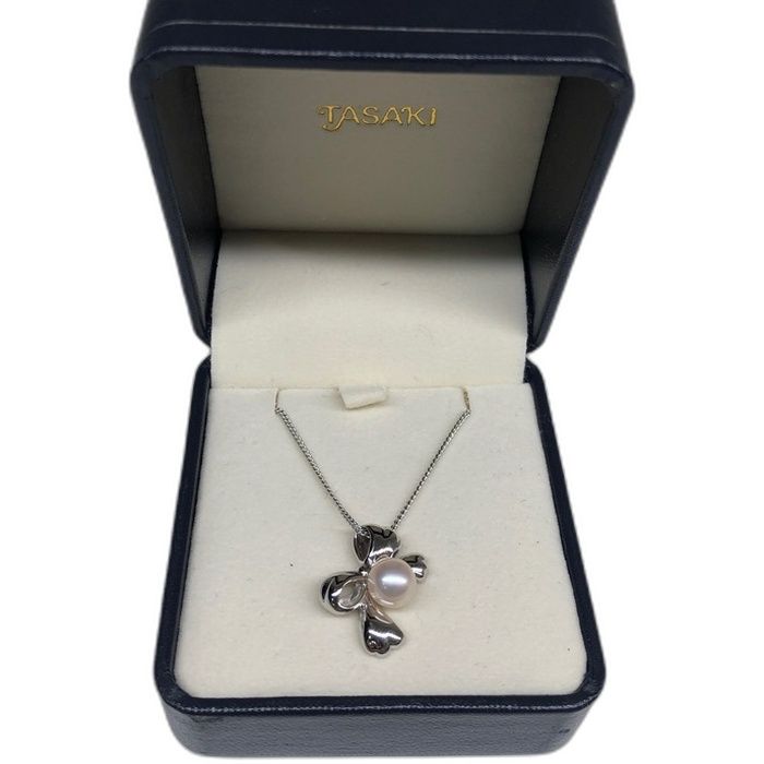 TASAKI タサキ リボンモチーフ パールネックレス 真珠 SV925【中古】【良品】