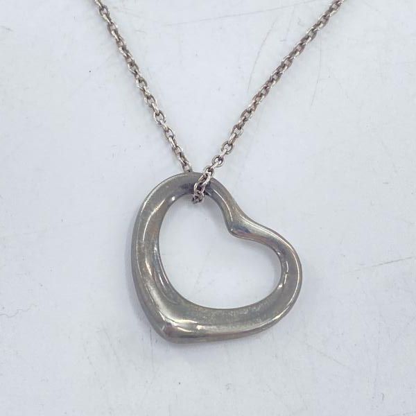 【中古】Tiffany オープンハートネックレス シルバー ティファニー 925[10]
