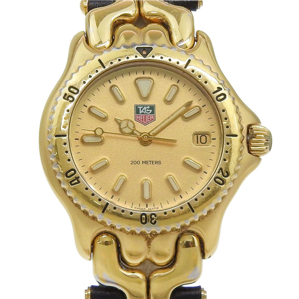 【TAG HEUER】タグホイヤー セル S94.413C 金メッキ クオーツ アナログ表示 メンズ ゴールド文字盤 腕時計