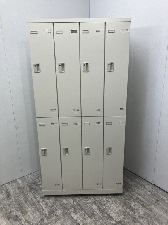 【中古品】生興 8人用ロッカー SLB-8 グレー
