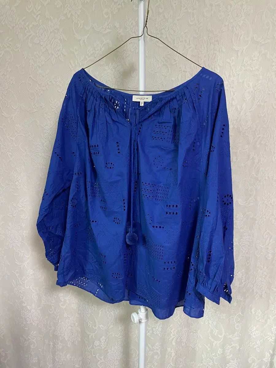 LAFAYETTE 148 NEW YORK ブルー エンブロイダリー ブラウス