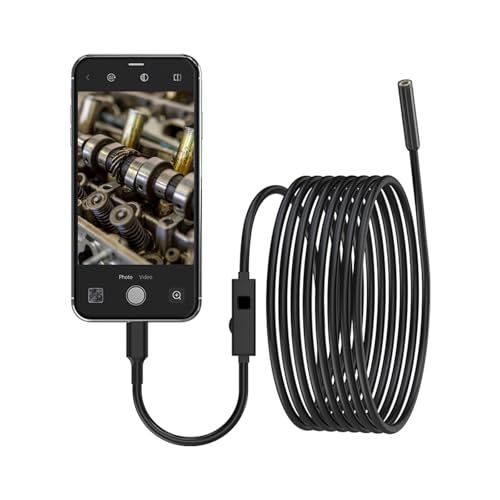 1920P HD ファイバースコープ デュアルレンズ 内視鏡カメラ セミリジッド スネークケーブル IP67 防水 8LED ライト 調光機能付き HD 工業用パイプライン 検査プローブ スマートフォンに対応マイクロスコープ (5m)so a6976904