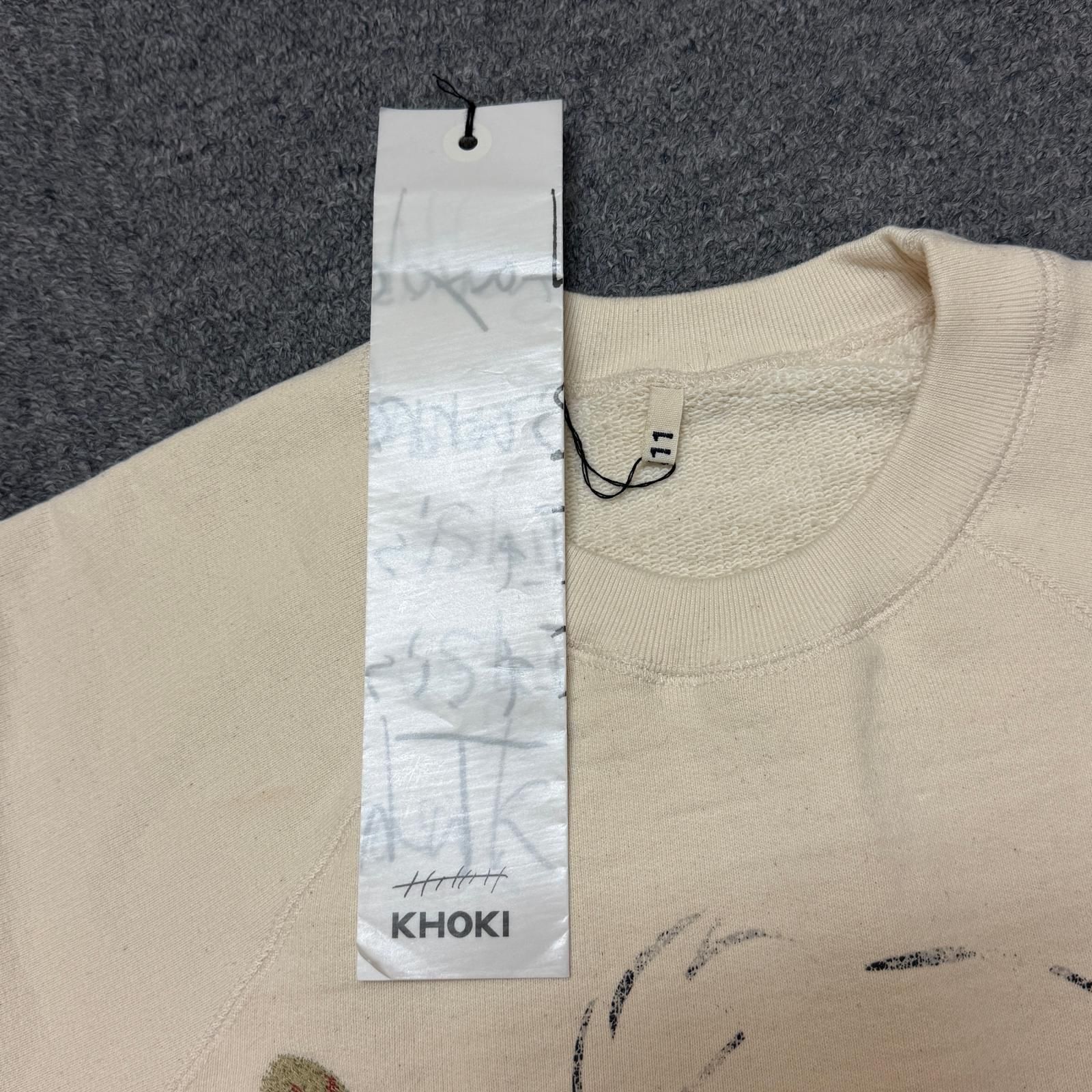 参考上代60500円 未使用 KHOKI 24AW Vintage finished sweatshirt ヴィンテージスウェットシャツ トレーナー コッキ 24fw-t-04 Oatmeal 2 （15476M） 参考上代60500円 未使用 KHOKI 24AW Vintage finished sweatshirt